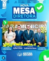 Foi realizada a posse da nova mesa diretora para o biênio 2025/2026 que irá conduzir os trabalhos do Poder Legislativo de Natuba.